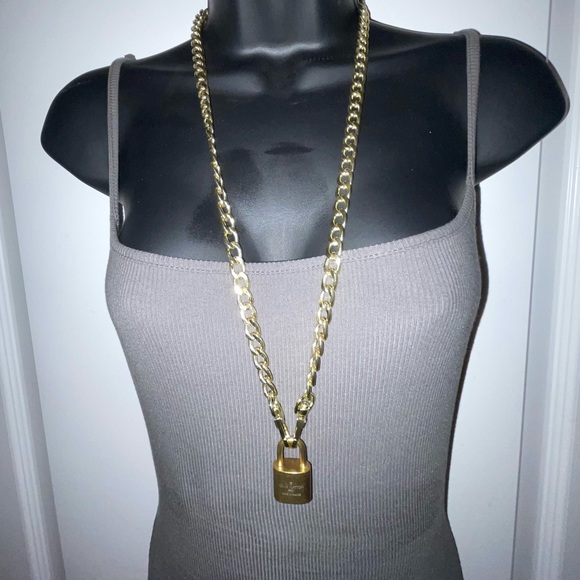 Louis Vuitton Lock (no key) on 22in Gold Plated Chain - Picture 1 of 5